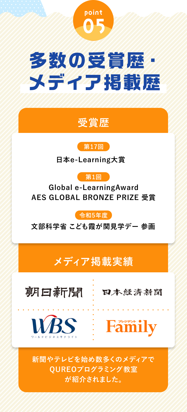 point05多数の受賞歴・メディア掲載歴